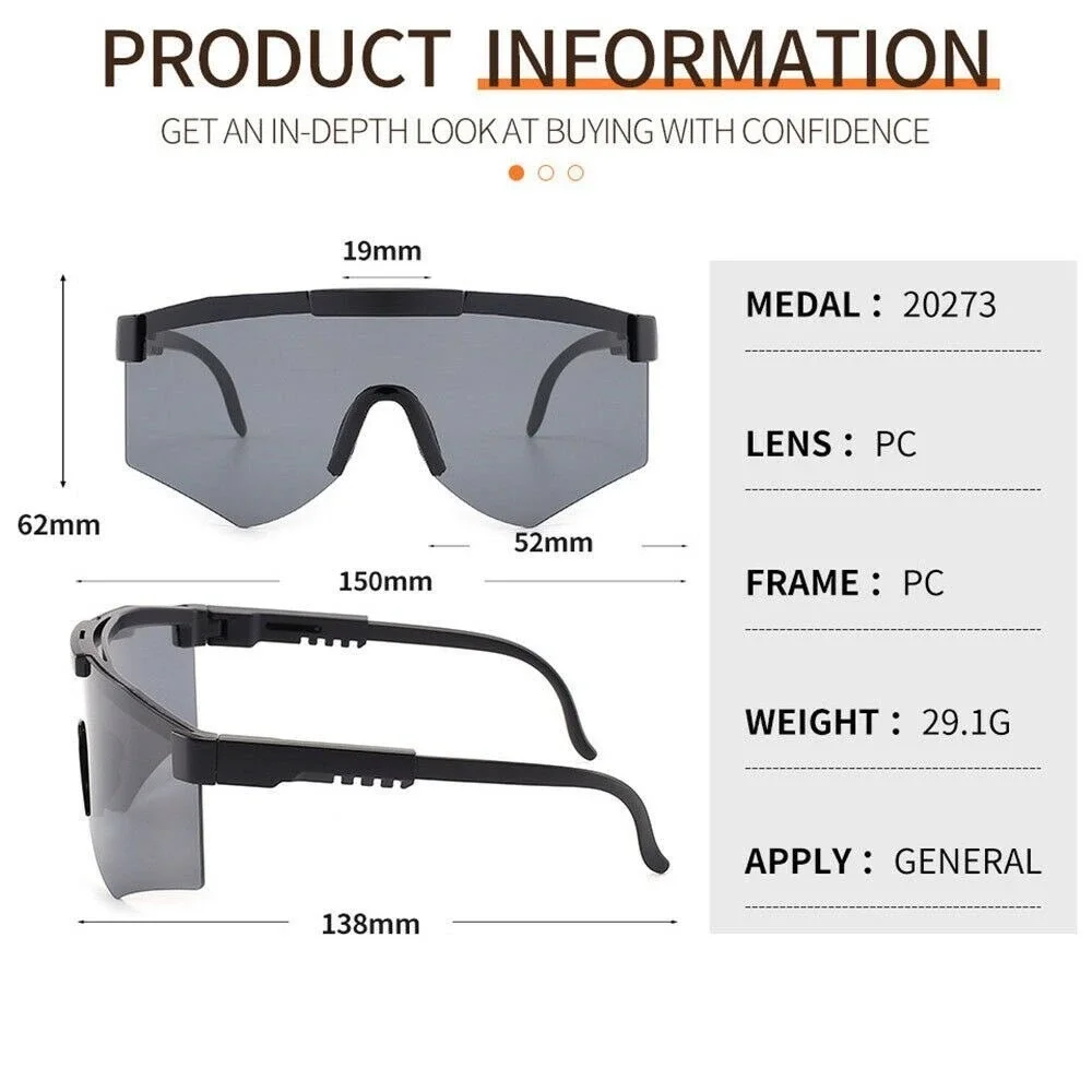 Sunglasses Women Mens Oversize Huge Visor Big Shield Mask Half Face Large Mirror